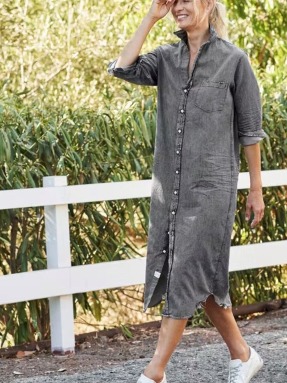 Frank & Eileen RORY Dress Washed Gray M